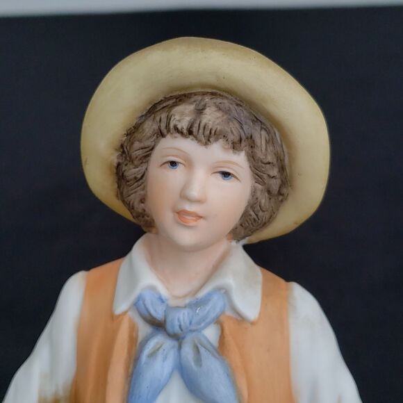 Vintage Homco Farm Boy with Wheat and Dog Porcelain Figurine #8805 - Picture 6 of 10